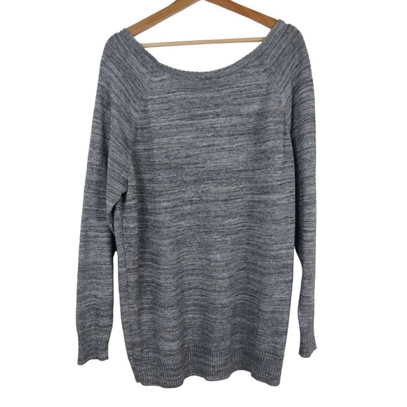 TORRID Women's Gray Marled Embellished Scoop Neck Pullover Sweater 2 Rhinestone - Picture 6 of 10